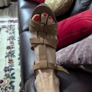 Indigo Brown Strappy Block Heel Sandals